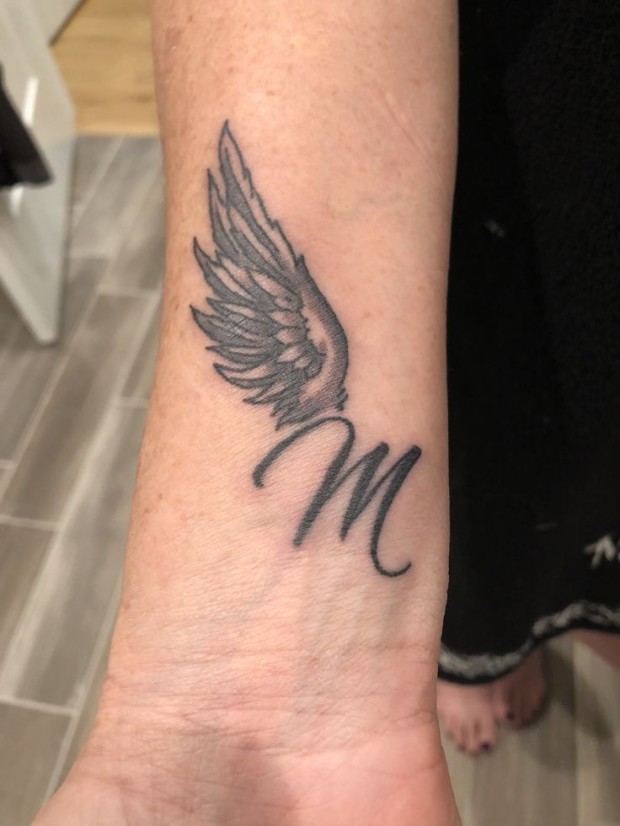 Small angel wings tattoo 0016