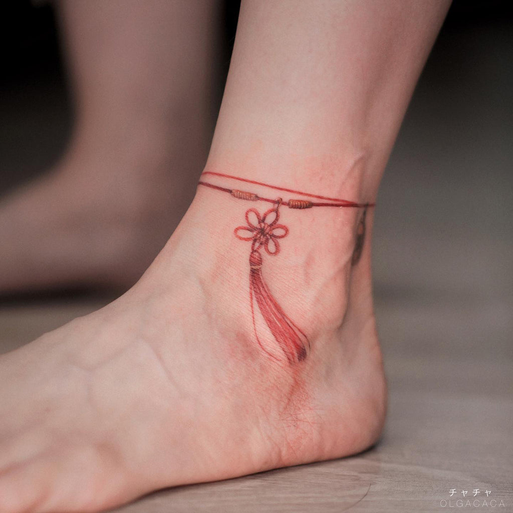 small ankle bracelet tattoo ideas