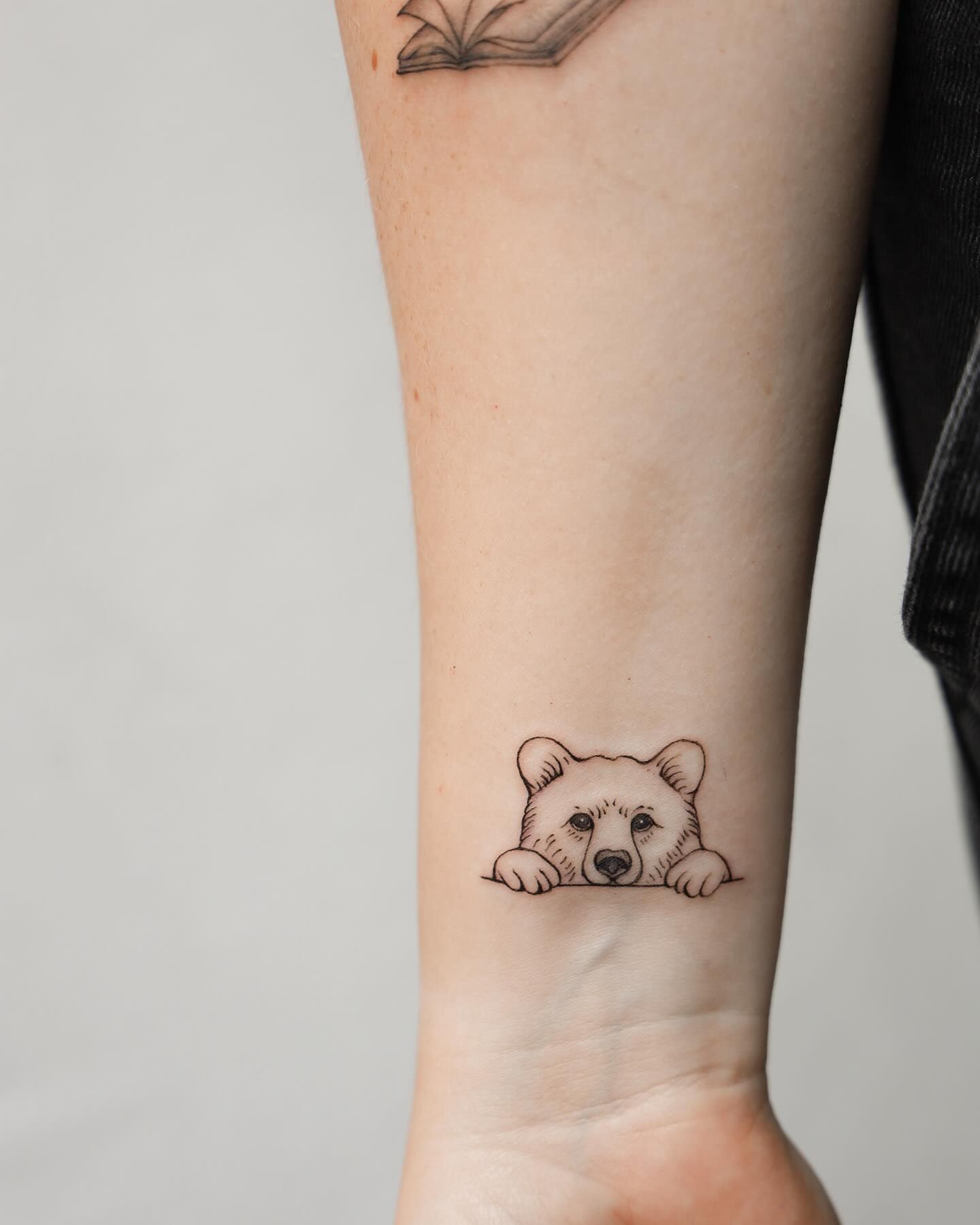 small bear tattoo outline