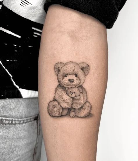 small bear tattoo 0057