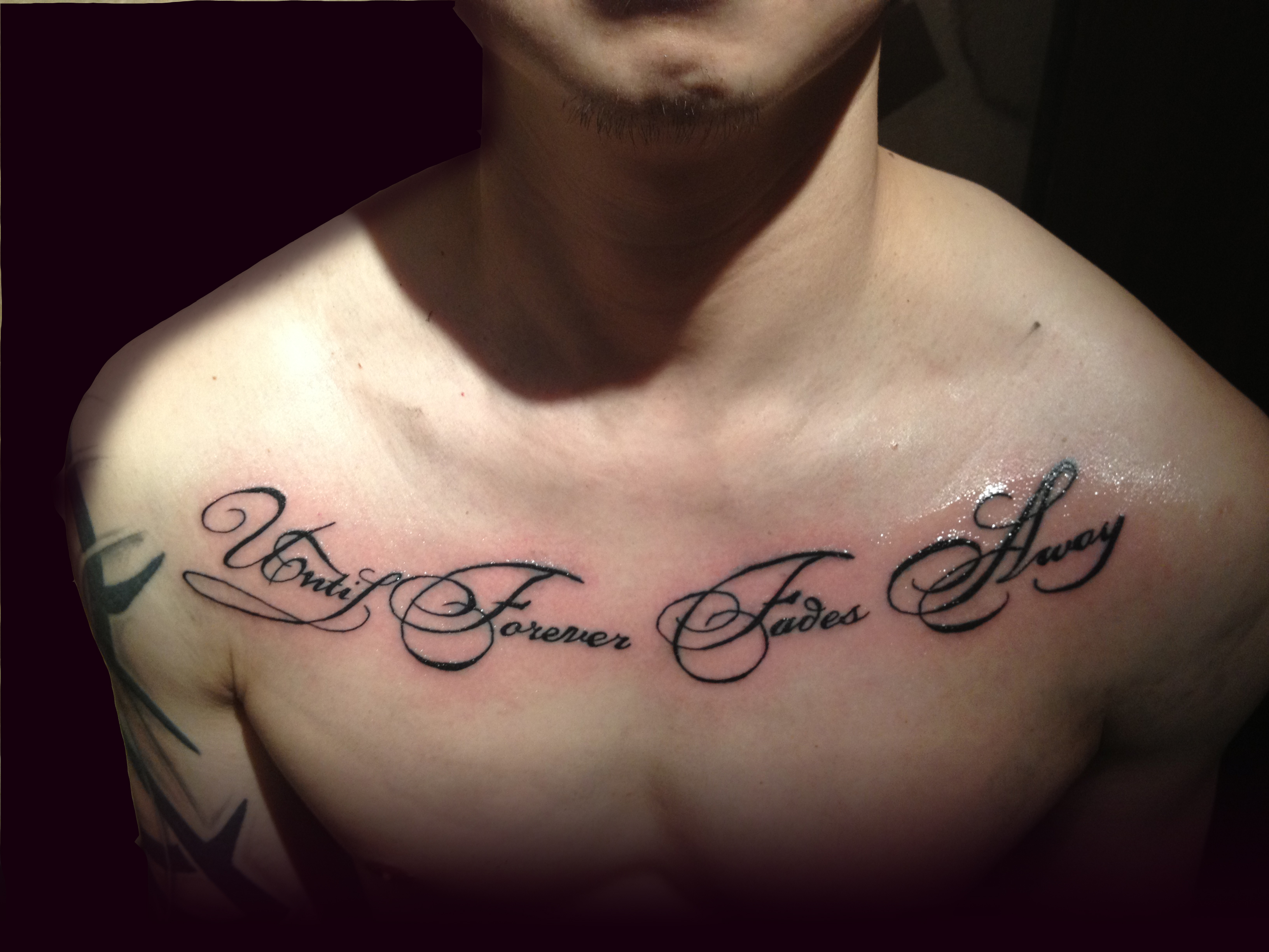 small bible verse chest tattoo 0074