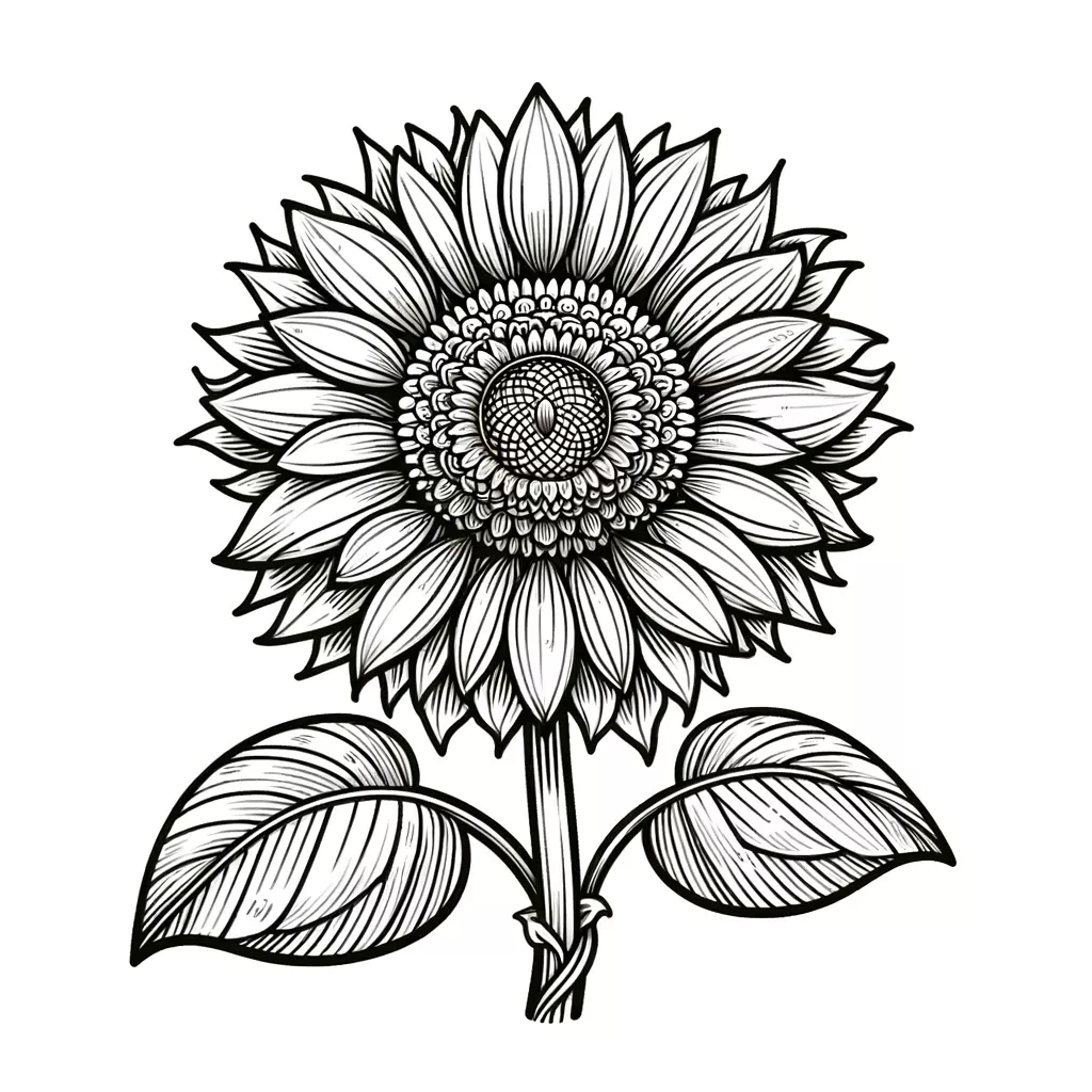 small black and white sunflower tattoo meanings