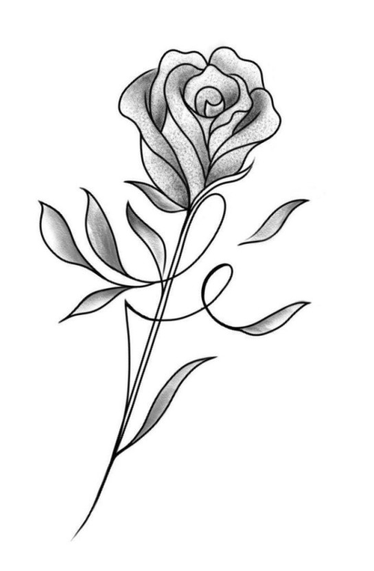 Small black rose tattoo 0012