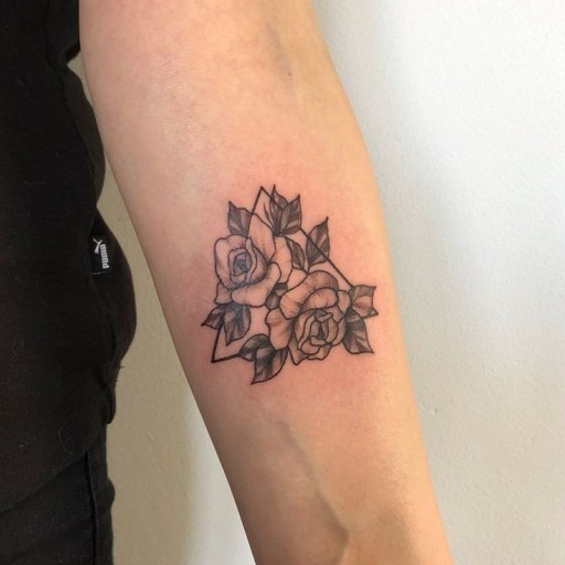 Small black rose tattoo 0027