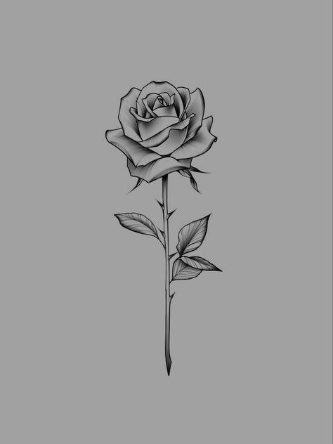 Small black rose tattoo 0028