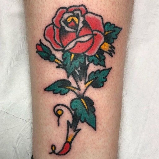 Small black rose tattoo 0034