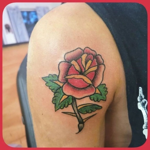 Small black rose tattoo 0036