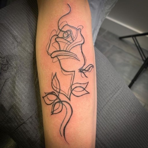 Small black rose tattoo 0038