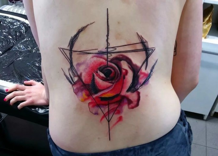 Small black rose tattoo 0040