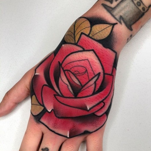 Small black rose tattoo 0048