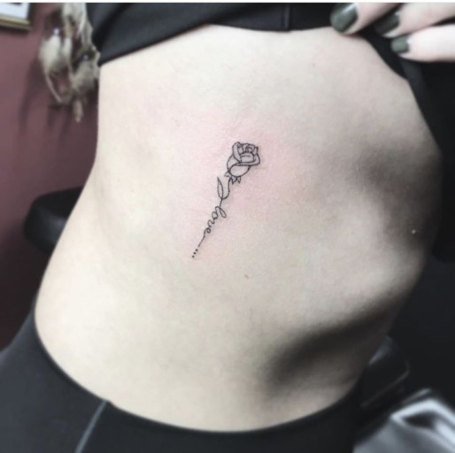 Small black rose tattoo 0073