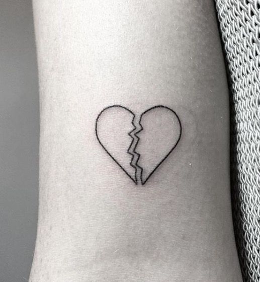 Small broken heart tattoo 0015