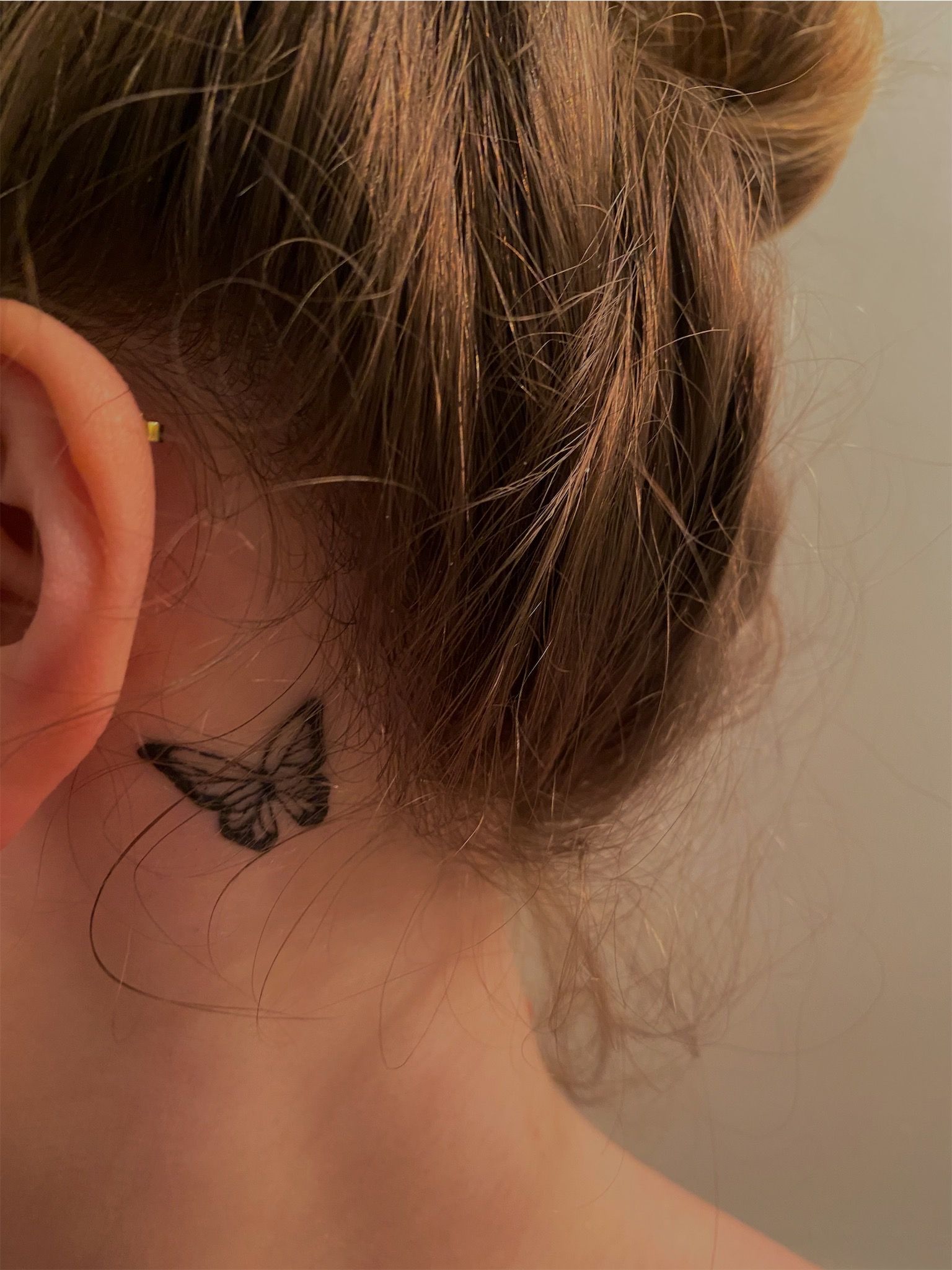 small butterfly neck tattoo designs