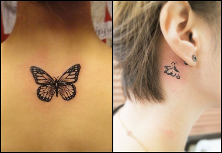 small butterfly neck tattoo 0010