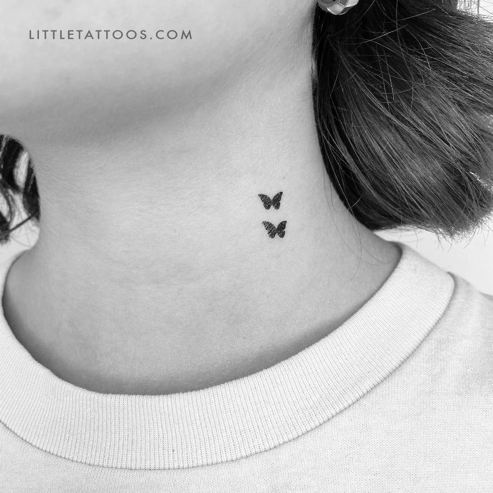 small butterfly neck tattoo 0011