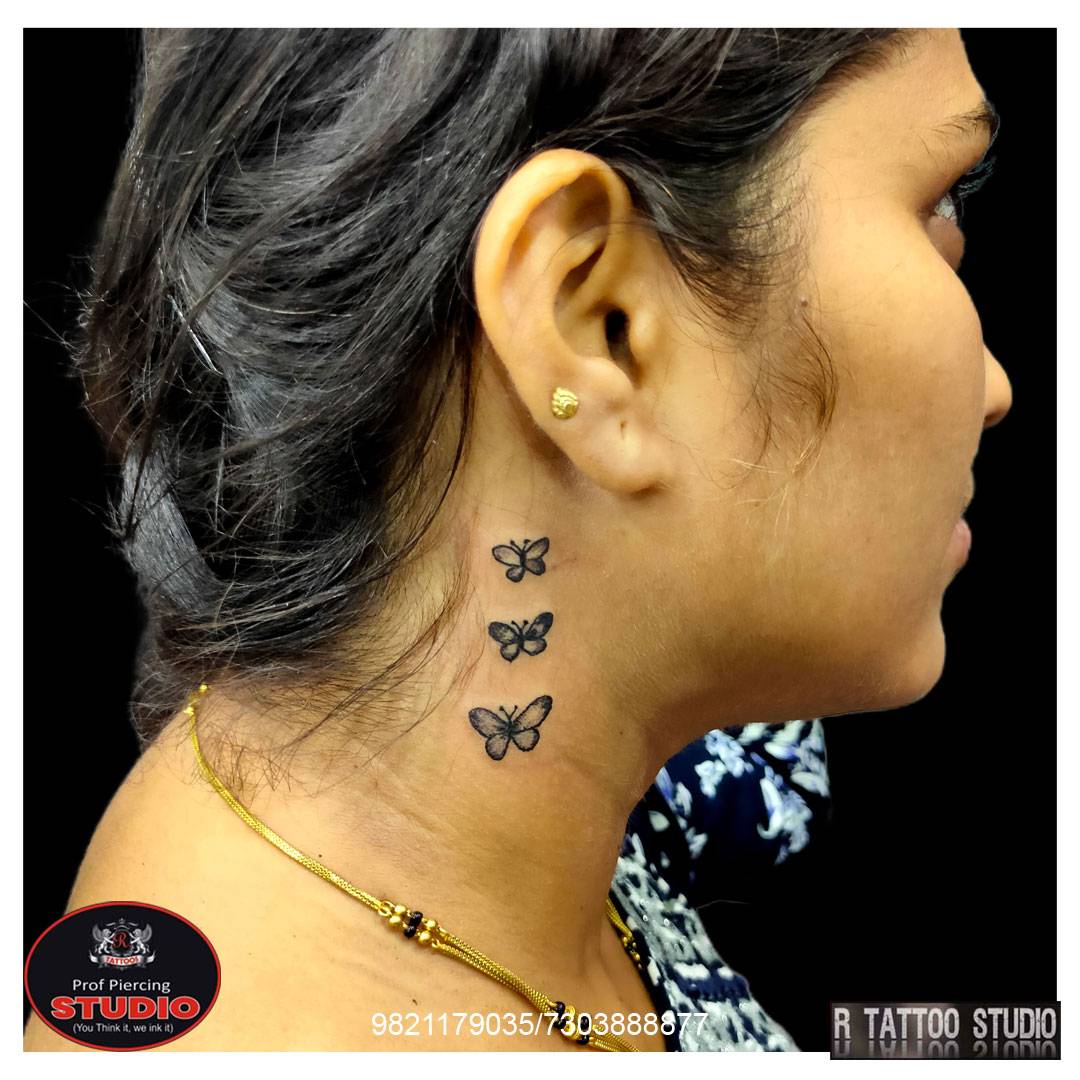 small butterfly neck tattoo 0028