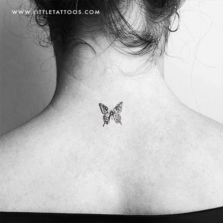 small butterfly neck tattoo 0032