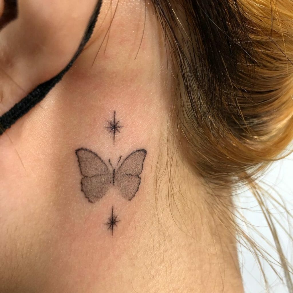 small butterfly neck tattoo 0036