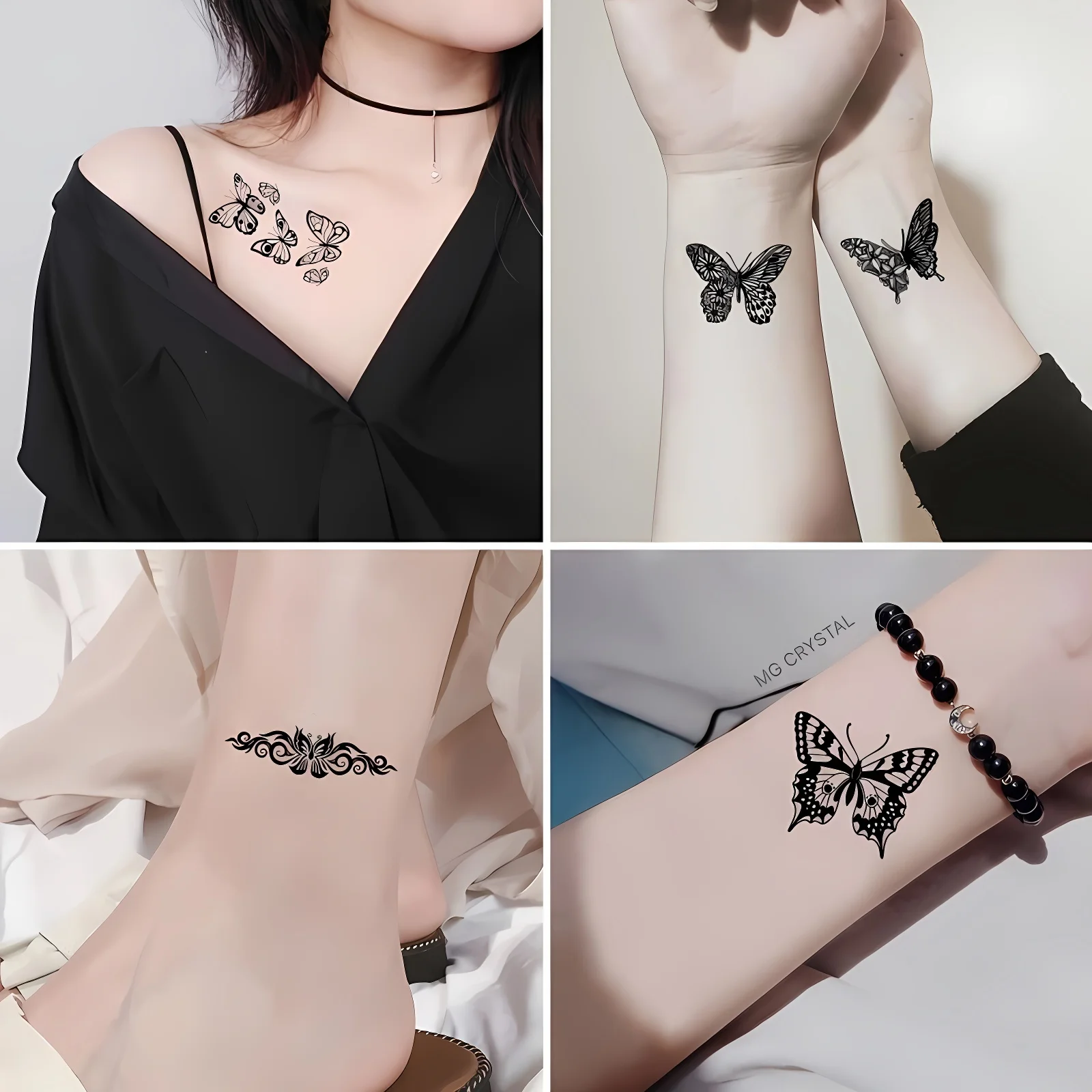 small butterfly neck tattoo 0044