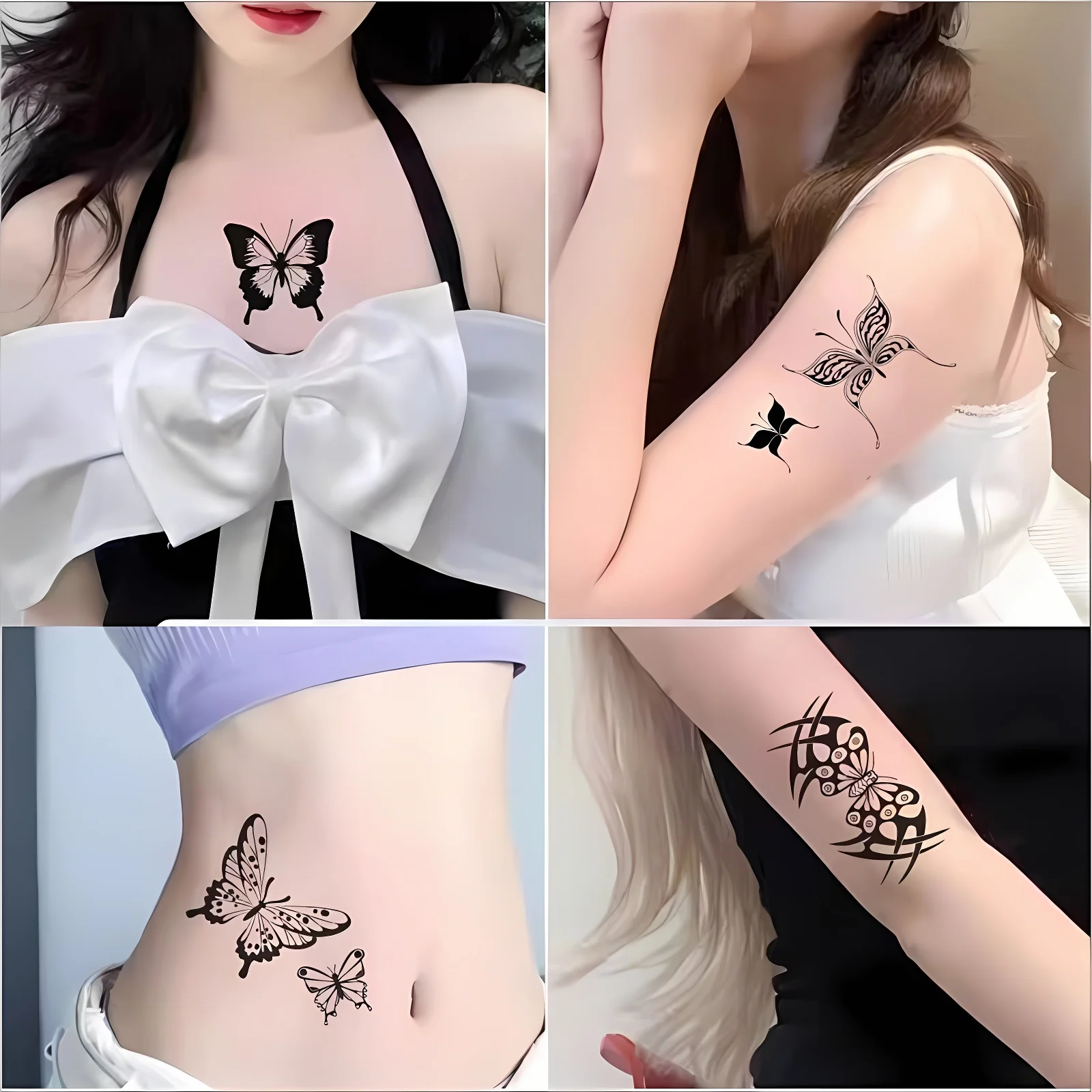 small butterfly neck tattoo 0046