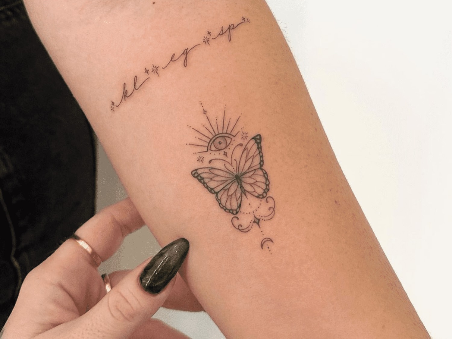 small butterfly neck tattoo 0047