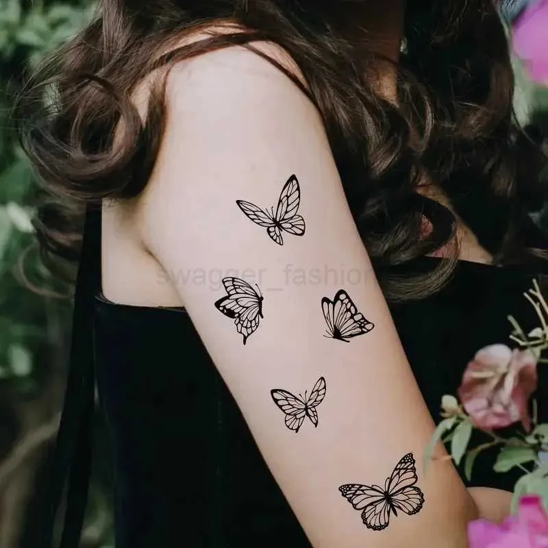 small butterfly neck tattoo 0050