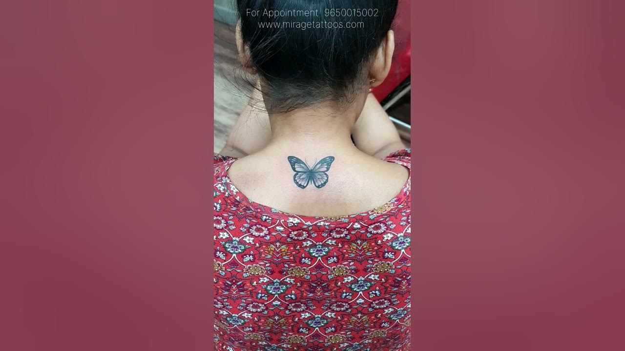 small butterfly neck tattoo 0051