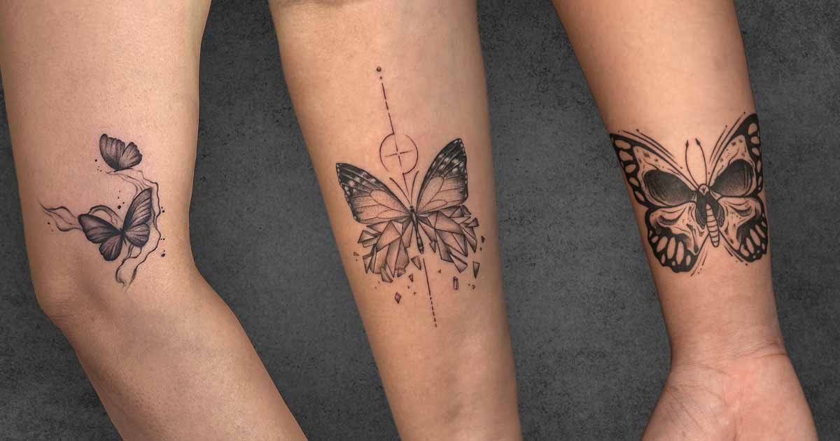 small butterfly neck tattoo 0055