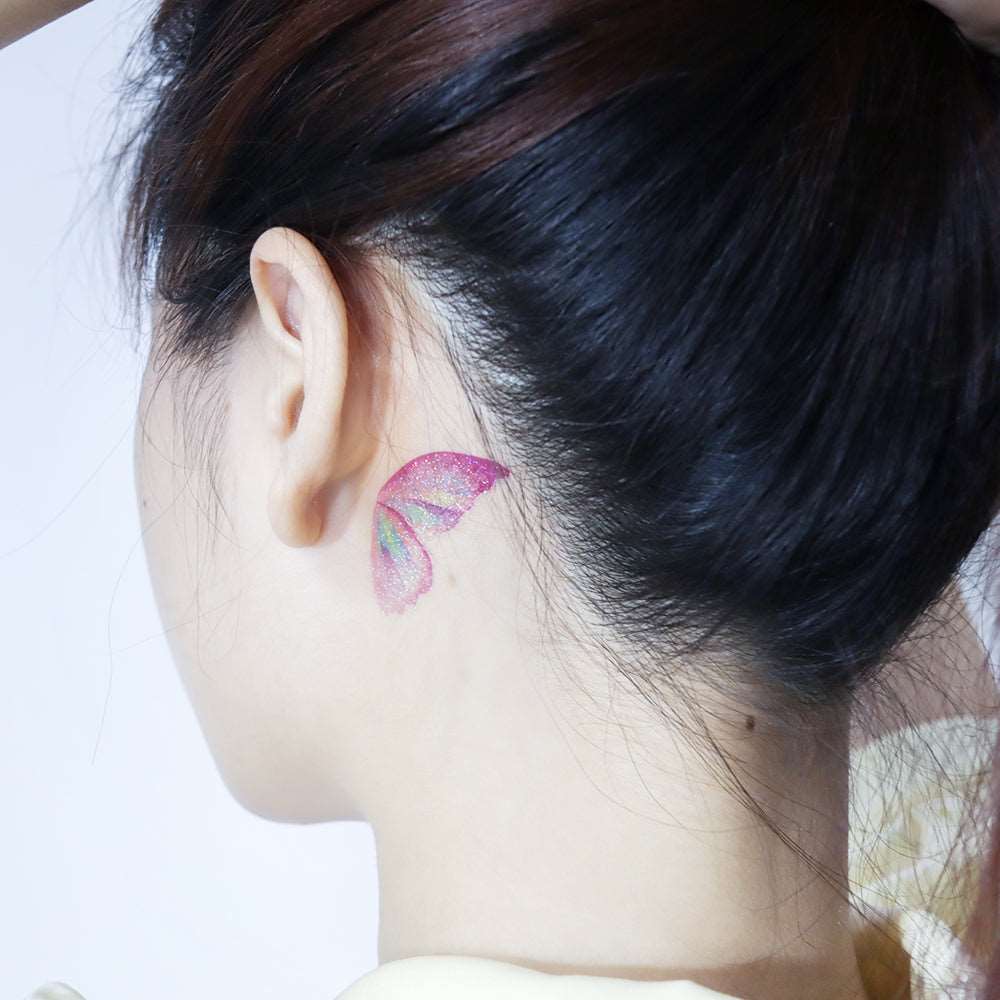 small butterfly neck tattoo 0057