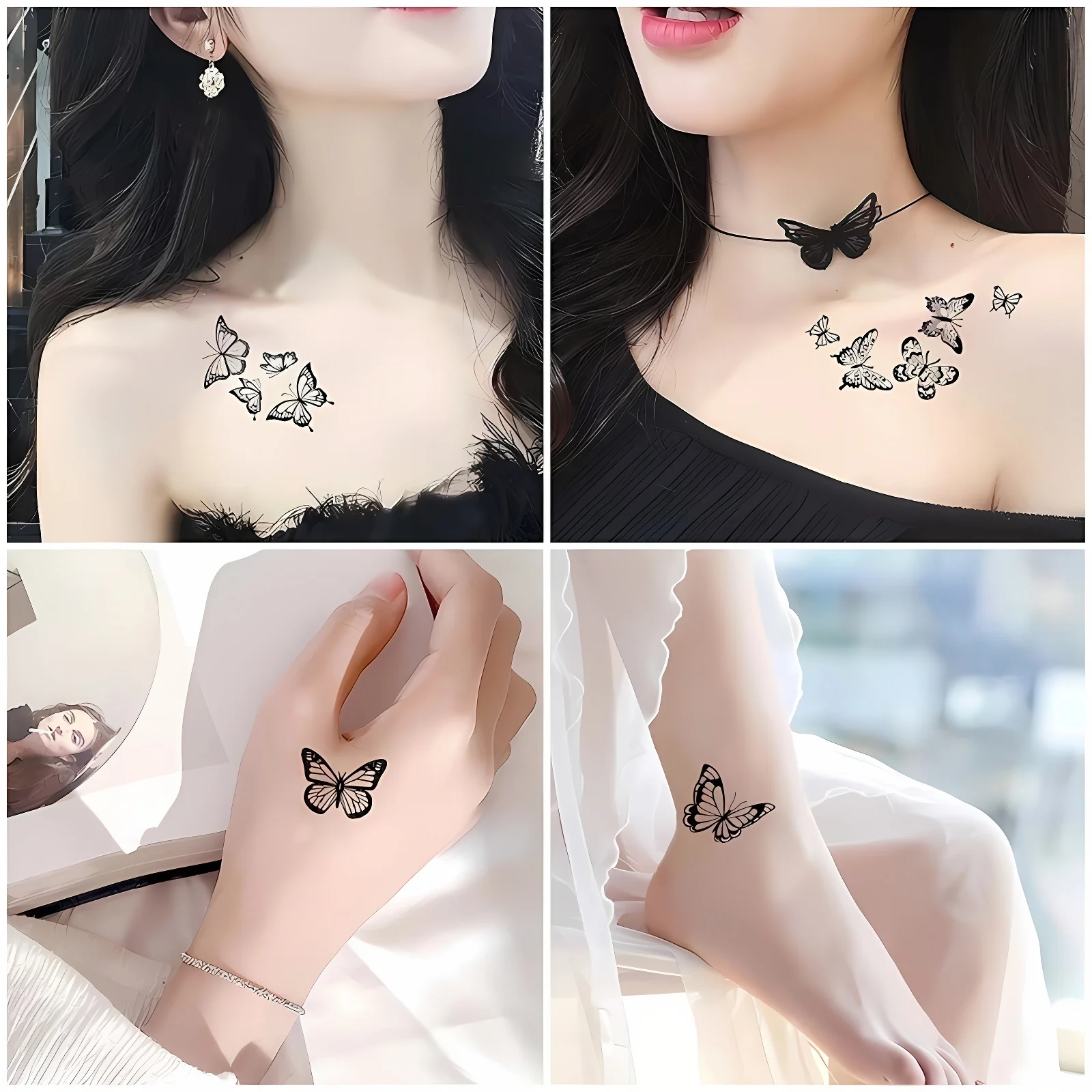 small butterfly neck tattoo 0059