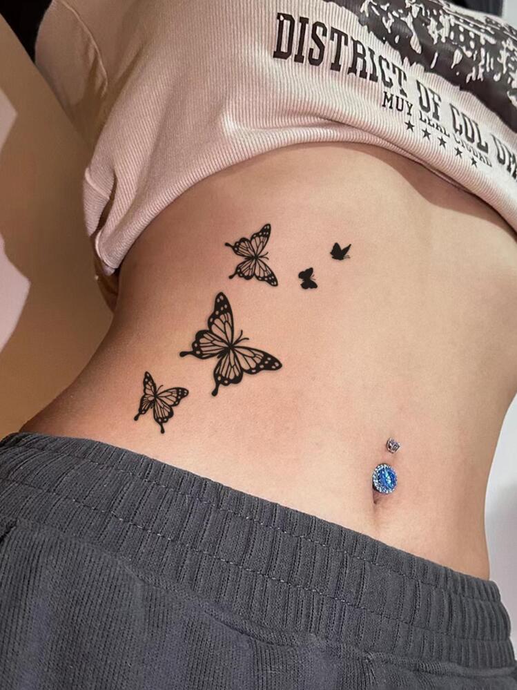 small butterfly neck tattoo 0060