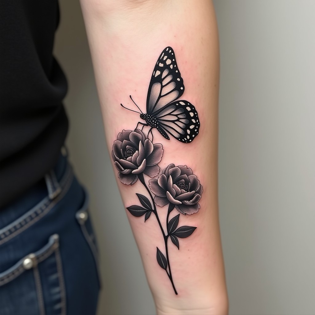 small butterfly neck tattoo 0066