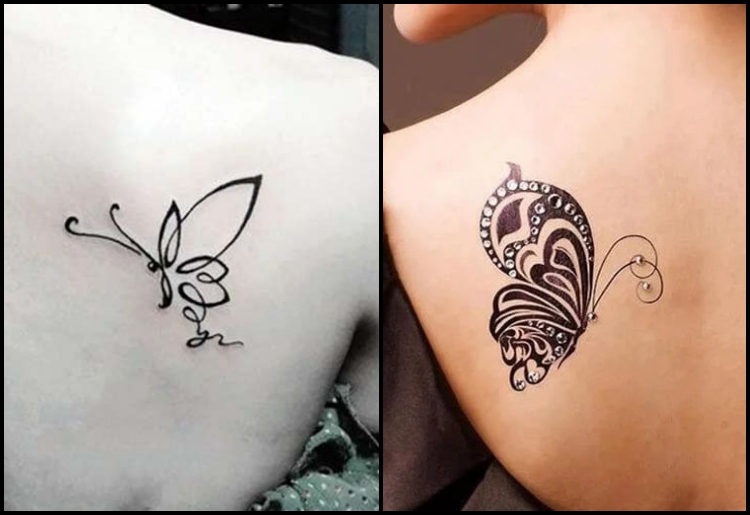 small butterfly neck tattoo 0067