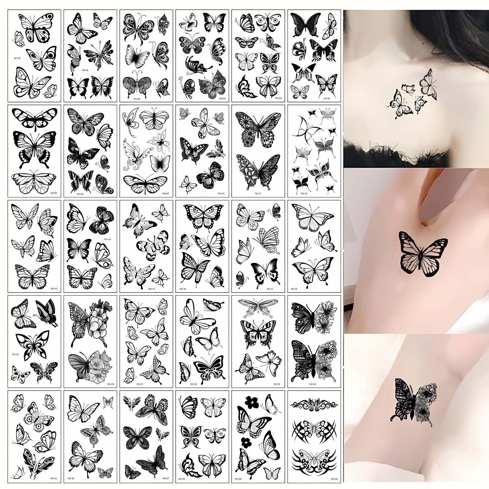 small butterfly neck tattoo 0073