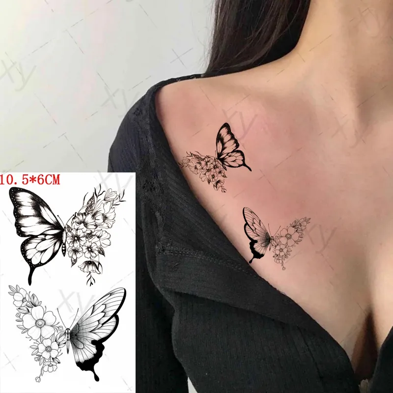 small butterfly neck tattoo 0075