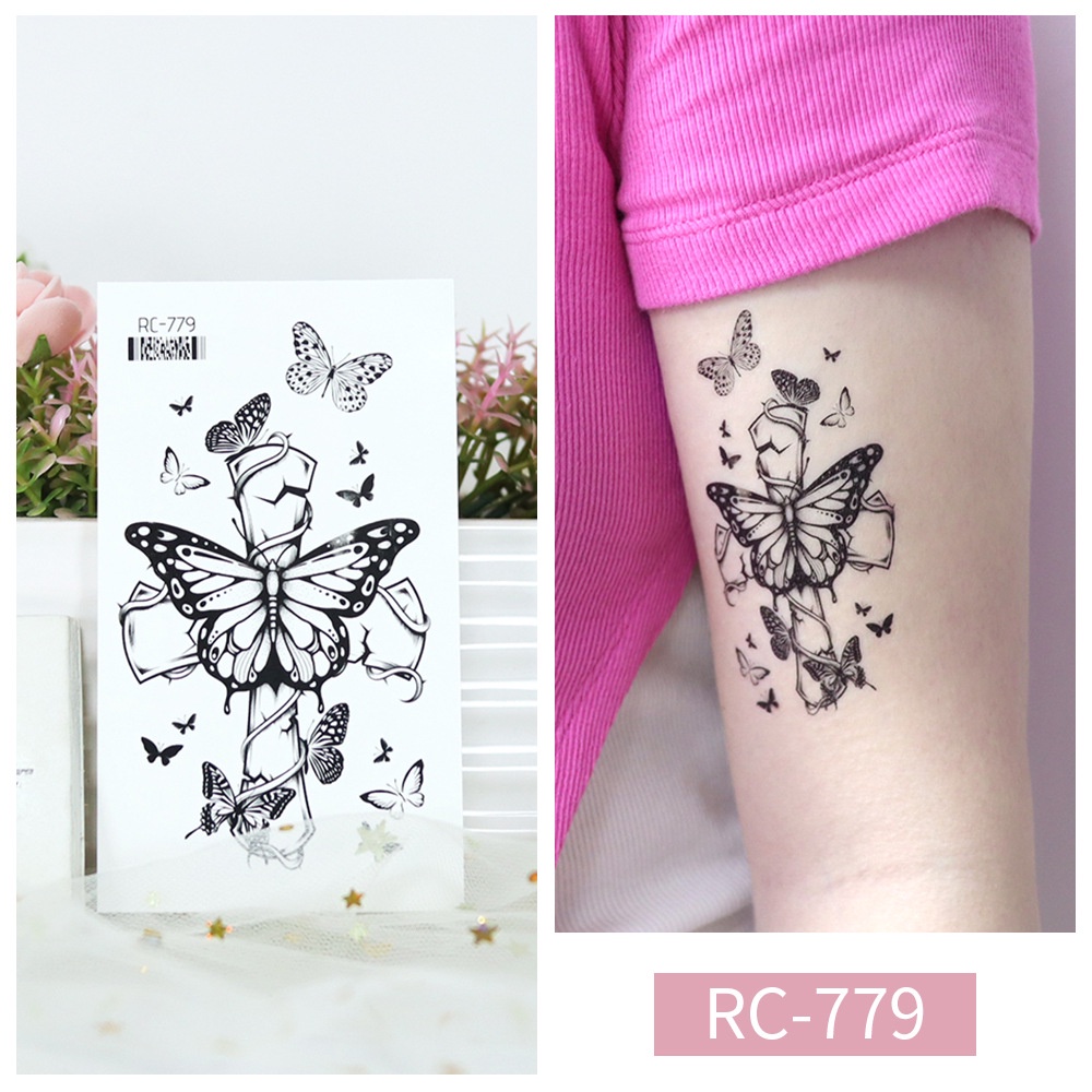 small butterfly neck tattoo 0076