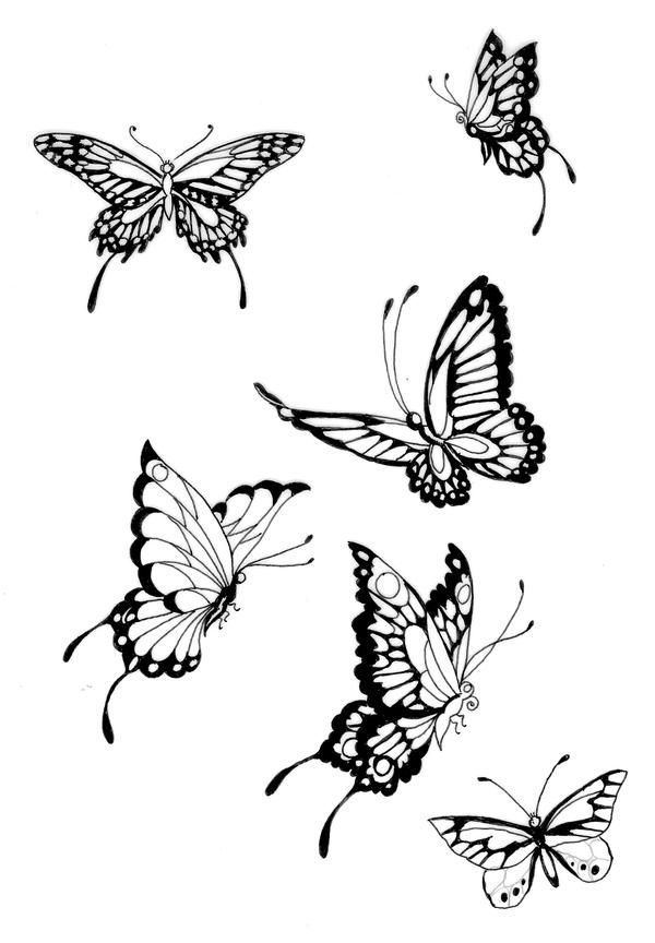 Small butterfly tattoo outline 0014