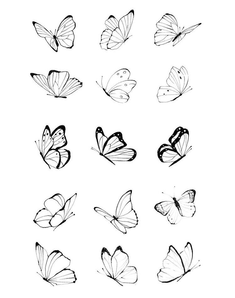 Small butterfly tattoo outline 0029