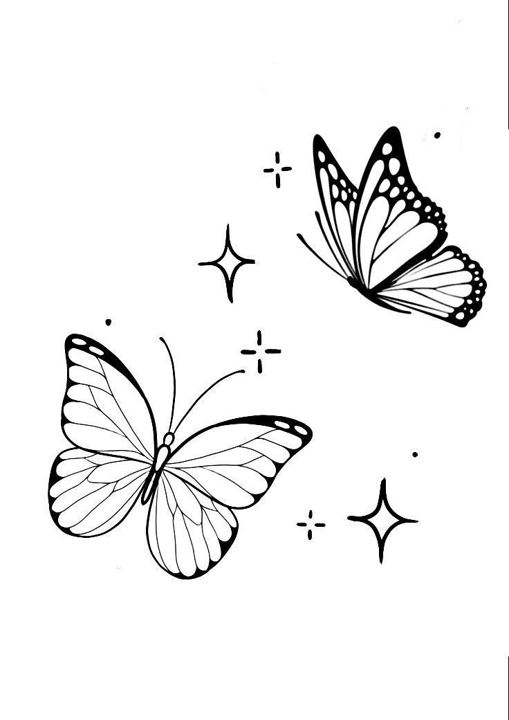 Small butterfly tattoo outline 0036