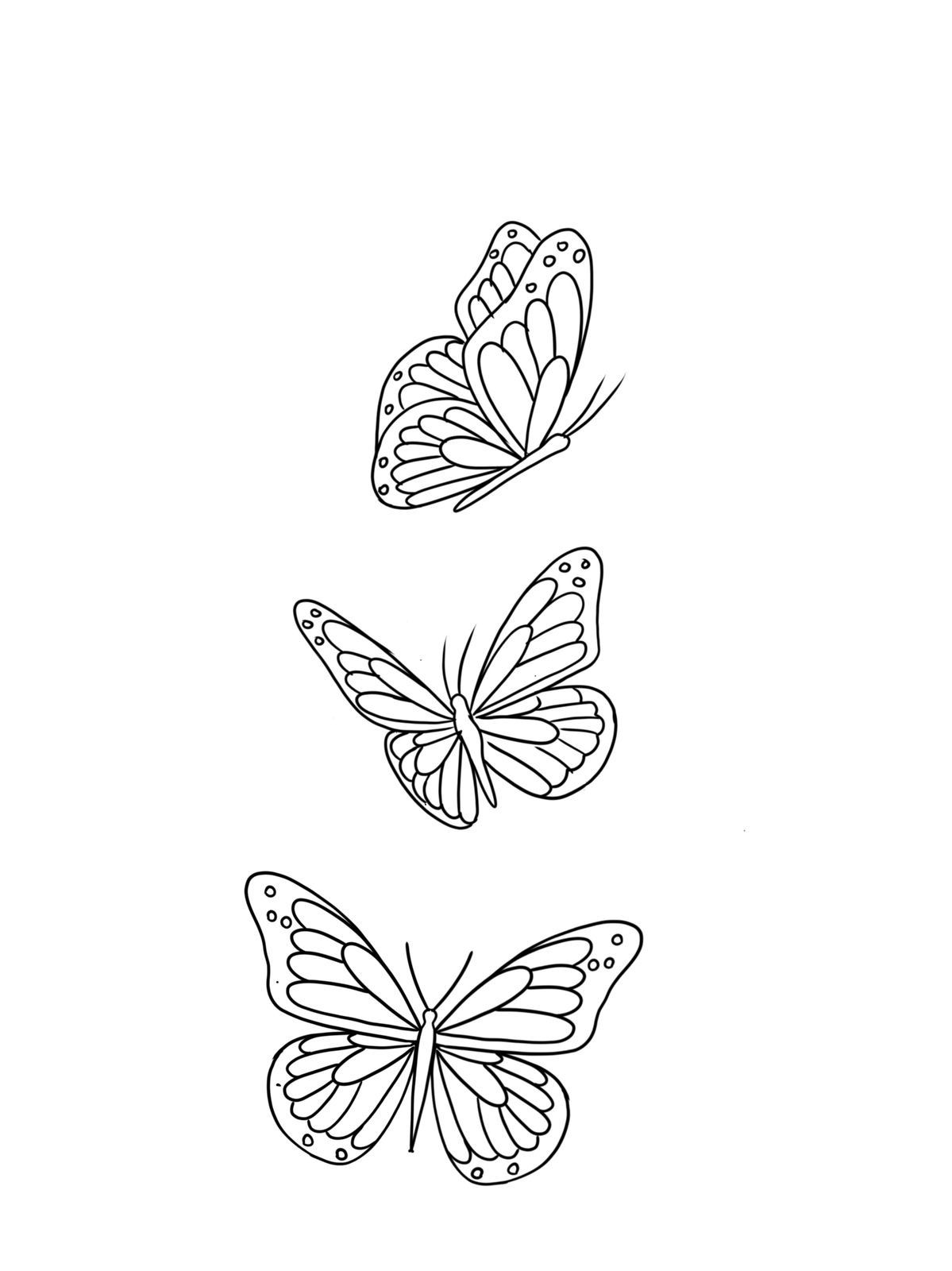 Small butterfly tattoo outline 0081