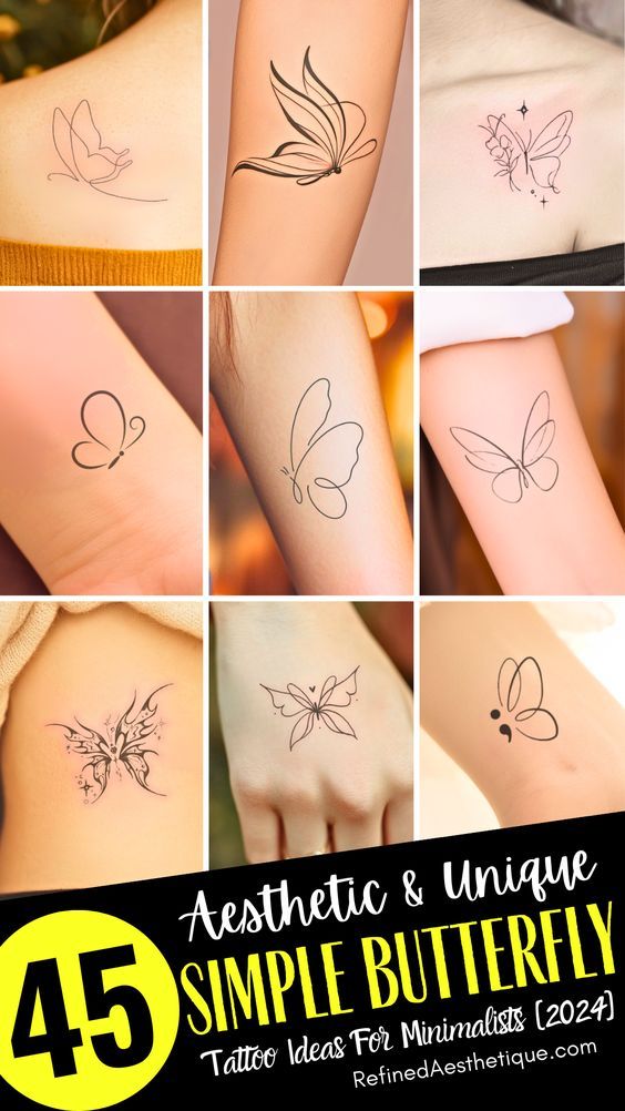 Small butterfly tattoo outline 0097