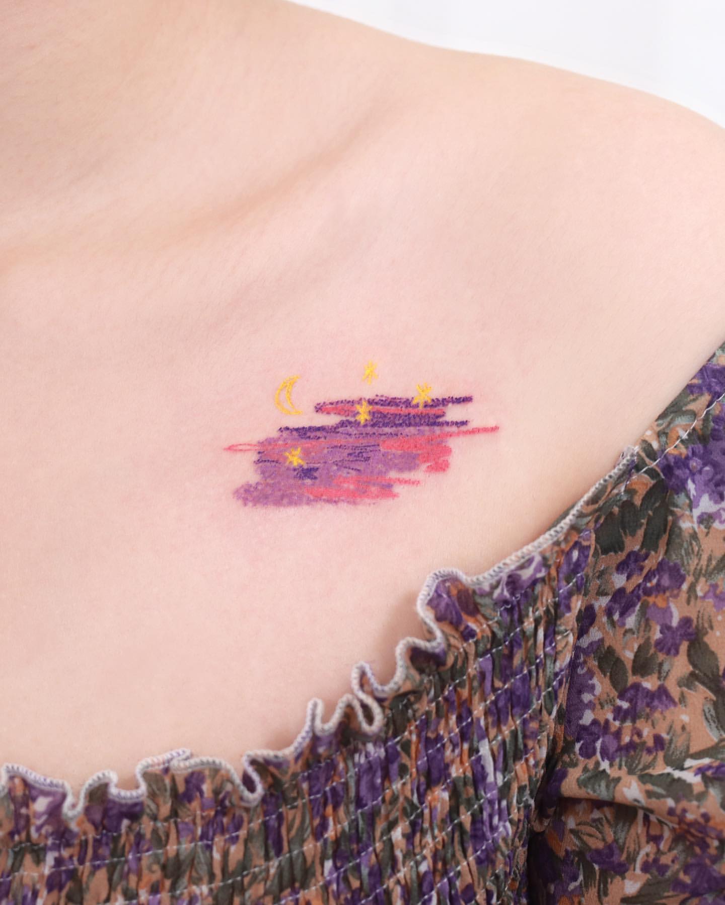 small collarbone tattoo 0030