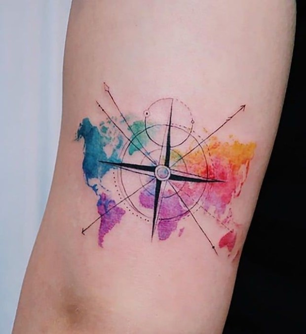 Small compass tattoo 0015