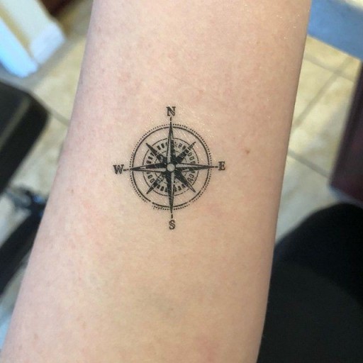 Small compass tattoo 0025