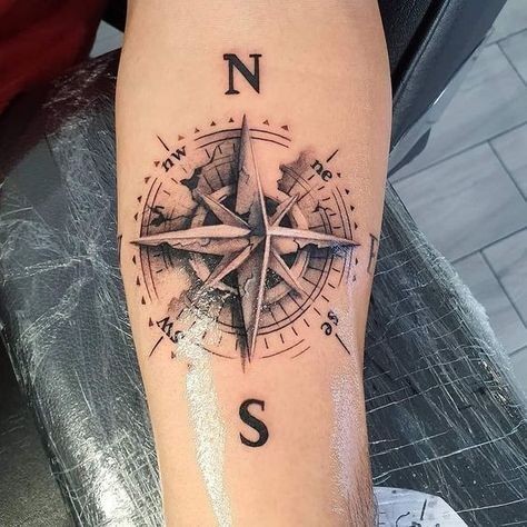 Small compass tattoo 0026