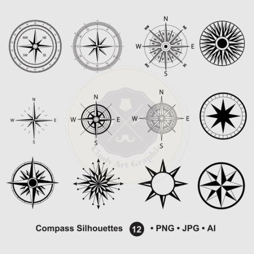 Small compass tattoo 0032