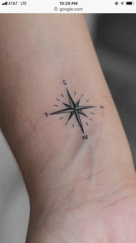 Small compass tattoo 0035