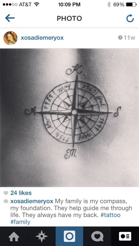 Small compass tattoo 0054