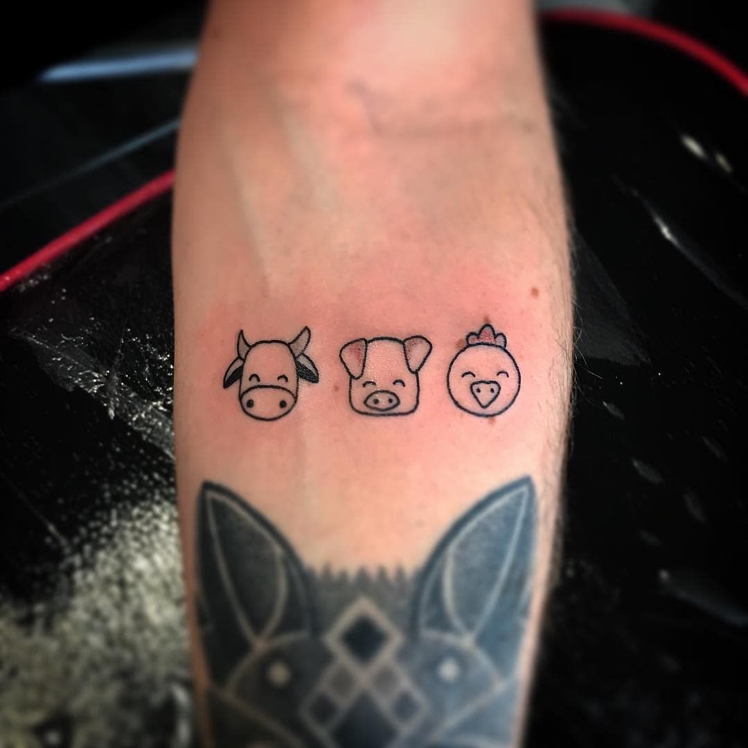 small cow tattoo 0015