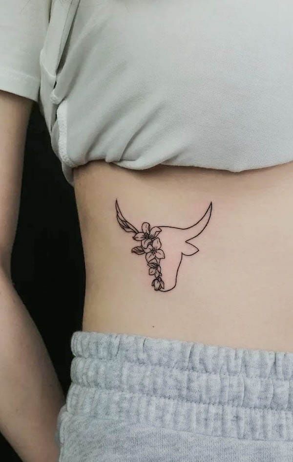 small cow tattoo 0035